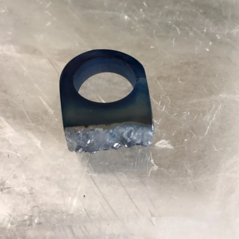 Blue crystal ring